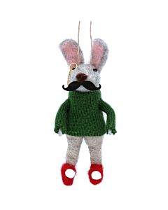 Gisela Graham Mixed Wool Mrs Santa Mouse Decoration